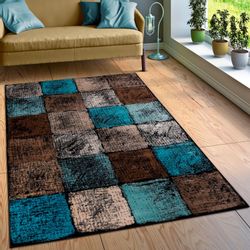 Paco Home Teppich "Metro 155" rechteckig 12 mm Höhe Kurzflor, modernes Karo günstig online kaufen