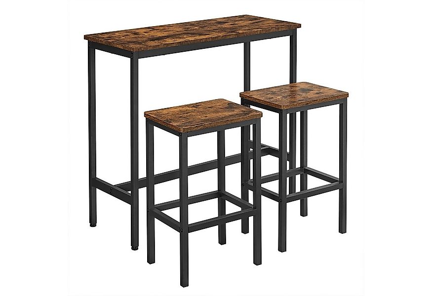 VASAGLE Bartisch Bartisch-Set, Stehtisch(100x40x90cm) mit 2 Barhockern günstig online kaufen