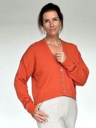 Zuckerwatte Strickjacke modische kurze Form, V-Ausschnitt, günstig online kaufen