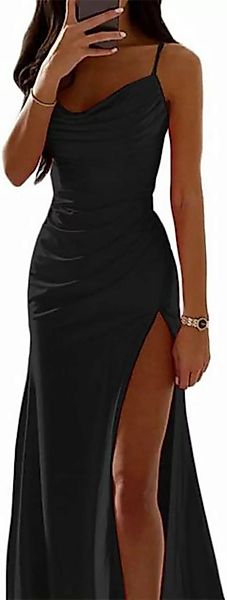 RUZU UG Abendkleid Damen-Kleid aus Satin mit Spaghettiträgern, elegant, Roc günstig online kaufen
