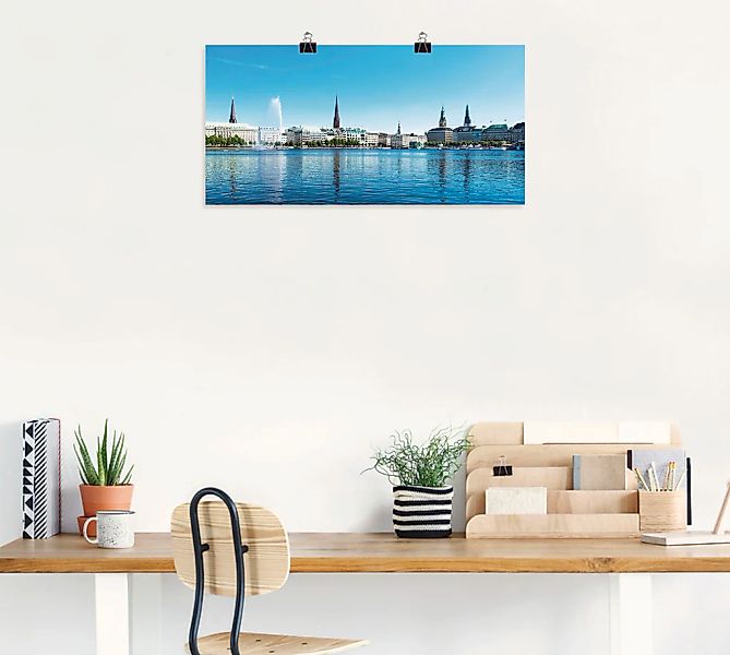 Artland Wandbild "Hamburg Alsterpanorama", Deutschland, (1 St.), als Leinwa günstig online kaufen