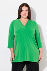 Ulla Popken Longshirt Longshirt A-Linie V-Ausschnitt günstig online kaufen