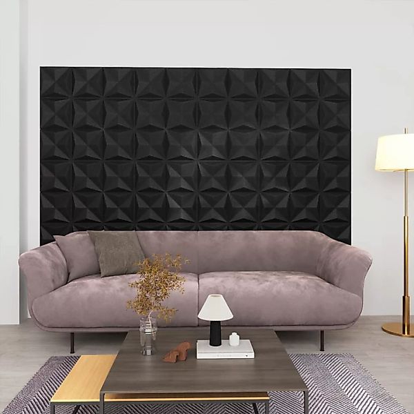 Vidaxl 3d-wandpaneele 48 Stk. 50x50 Cm Origami Schwarz 12 M² günstig online kaufen