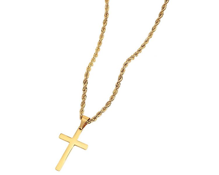 KARMA Kette mit Anhänger Halskette mit Kreuz Silber oder Gold Herren Edelst günstig online kaufen