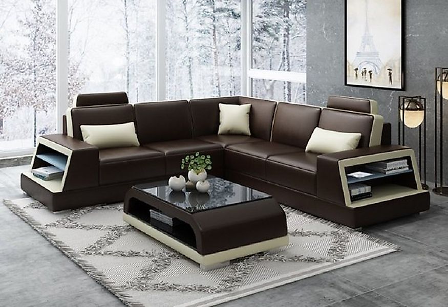 JVmoebel Ecksofa Ecksofa Ledersofa Polster Wohnlandschaft Couch Sofa, Made günstig online kaufen