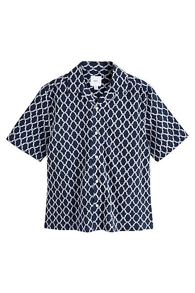 Next Kurzarmhemd Strukturiertes Trellis Kurzarmhemd aus Baumwolle (1-tlg) günstig online kaufen