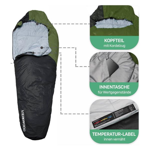 Steinwood Mumienschlafsack Ultra leicht, Schlafsack koppelbar, günstig online kaufen