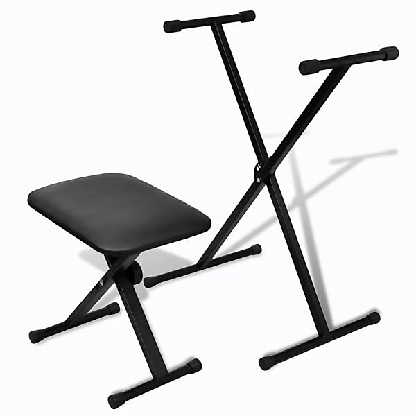 vidaXL Schlagzeughocker Keyboardständer- und Hocker-Set Verstellbar günstig online kaufen