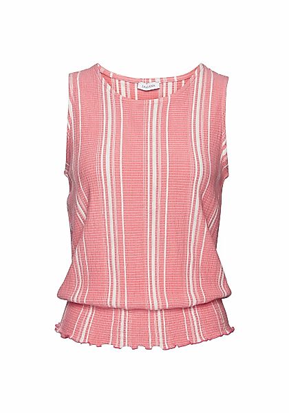 LASCANA Tanktop aus strukturierter Ware, sommerliches Top mit Streifen günstig online kaufen