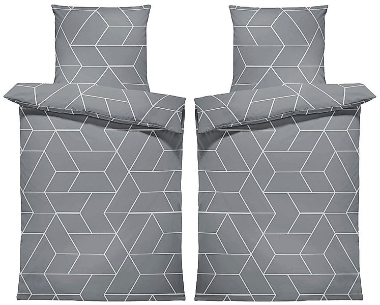 One Home Bettwäsche Jack, Biber, 4 teilig, geometrisch, kuschelig flauschig günstig online kaufen