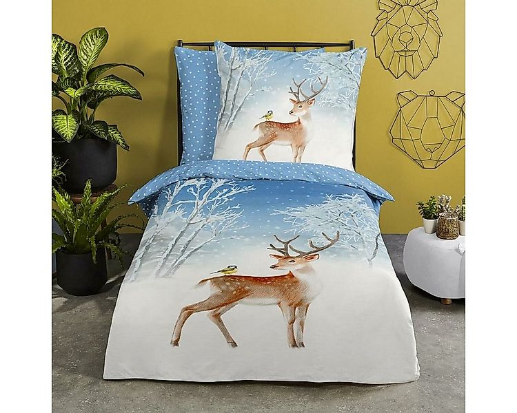 TRAUMSCHLAF Bettwäsche Reh und Spatz, Flanell, 2 teilig günstig online kaufen