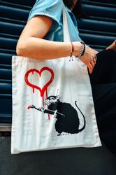 AvantgART Shopper Stoffbeutel Baumvolle, Jutebeutel, Banksy günstig online kaufen