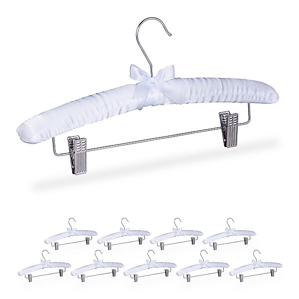relaxdays Kleiderbügel 10 x Satin Kleiderbügel günstig online kaufen