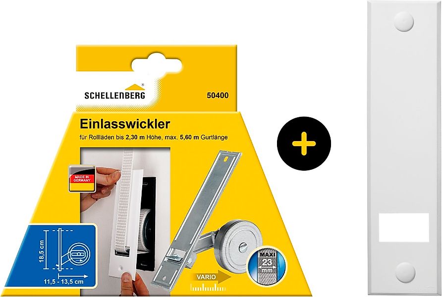 SCHELLENBERG Einlass-Gurtwickler Unterputz, inkl. Abdeckplatte weiß, Set, 1 günstig online kaufen