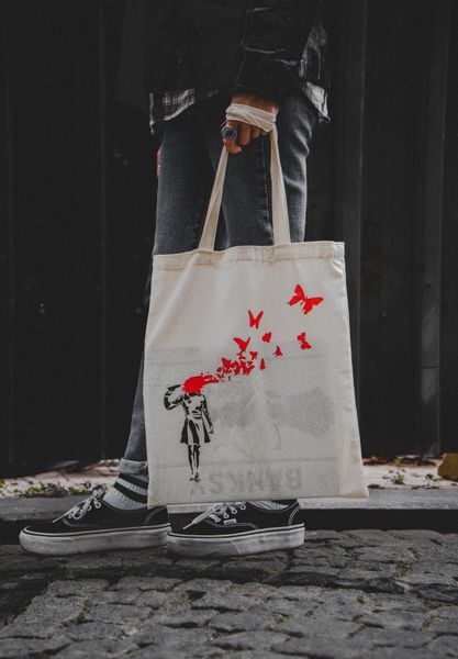 AvantgART Shopper Stoffbeutel Baumvolle, Jutebeutel, Banksy günstig online kaufen