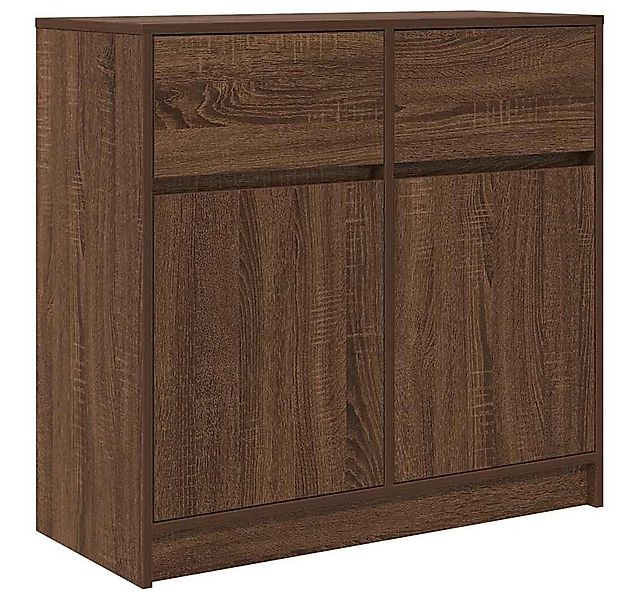 vidaXL Sideboard Sideboard mit Schublade Braun Eichen-Optik 80x34x76 cm (1 günstig online kaufen