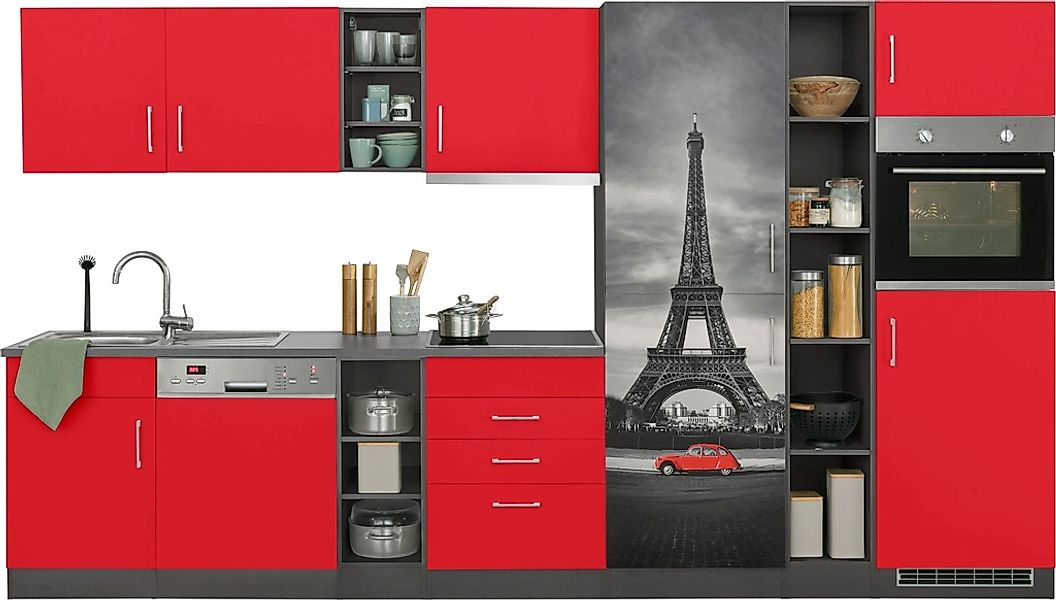 HELD MÖBEL Küchenzeile "Paris", mit E-Geräten, Breite 350 cm, wahlweise mit günstig online kaufen