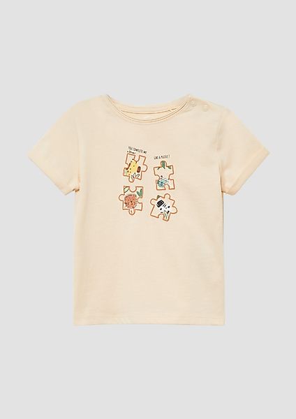 s.Oliver Kurzarmshirt T-Shirt mit Ärmelumschlag und günstig online kaufen
