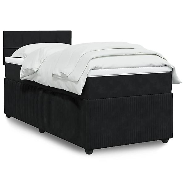 vidaXL Boxspringbett mit Matratze Schwarz 80x200 cm Samt 3289892 günstig online kaufen