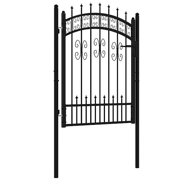 vidaXL Gartentor Zauntor mit Speerspitze Schwarz 103x125 cm Pulverbeschicht günstig online kaufen