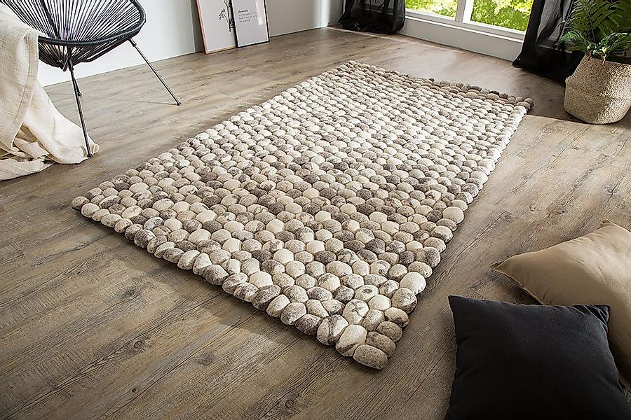 riess-ambiente Wollteppich ORGANIC LIVING 200x120cm grau, rechteckig, Höhe: günstig online kaufen