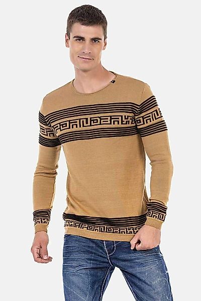 Cipo & Baxx Rundhalspullover "Pullover" 1 Stk. in Streifenoptik, CP243 günstig online kaufen