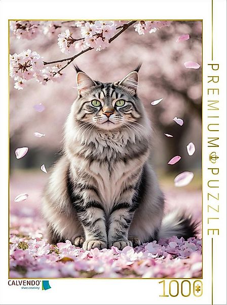 CALVENDO Puzzle CALVENDO Puzzle Eine Maine Coon Katze sitzt zwischen Kirsch günstig online kaufen