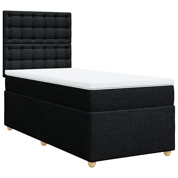 vidaXL Boxspringbett mit Matratze Schwarz 90x190 cm Stoff2105640 günstig online kaufen