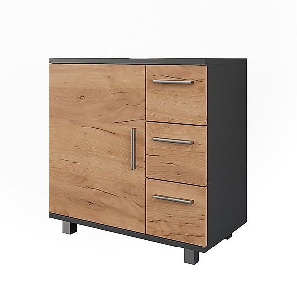 Vicco Waschbeckenunterschrank Ilias, Anthrazit/Goldkraft Eiche, 60.2 x 60.8 günstig online kaufen
