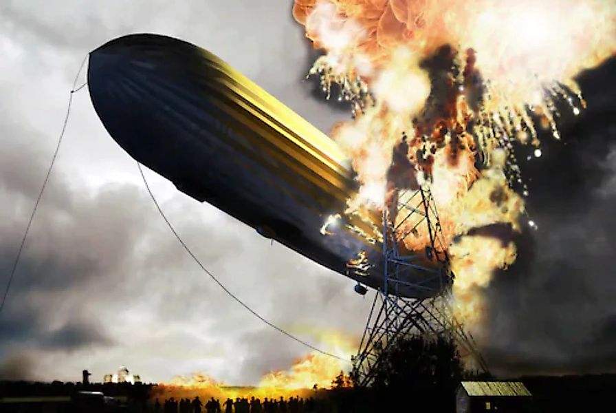 Papermoon Fototapete »Zeppelin mit Explosion« günstig online kaufen