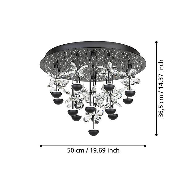 EGLO Stars Of Light LED-Deckenlampe Pianopoli schwarz Ø 50cm günstig online kaufen