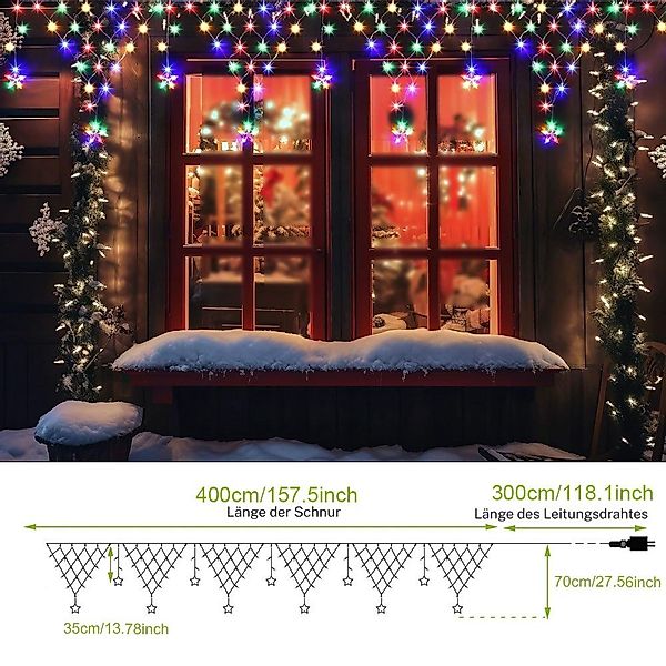 PRIISF LED Dekolicht Eisregen LED-Lichterkette Lichtervorhang günstig online kaufen