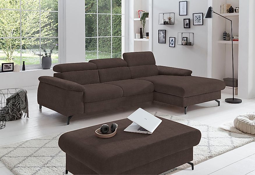 COTTA Ecksofa "Kitty L-Form, B: 249 cm", mit Kopfteilverstellung, optional günstig online kaufen