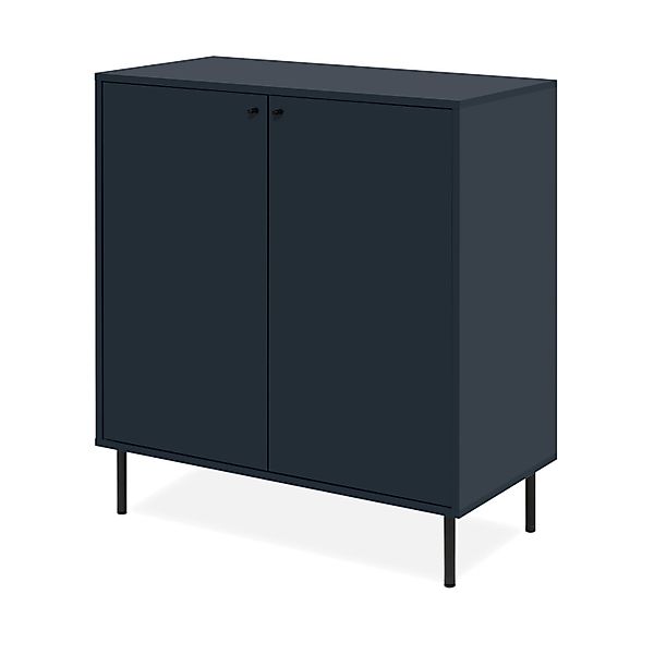 Furn.Design Kommode Blau 80 x 90 cm 2-türig 4 Fächer Modern Barina günstig online kaufen