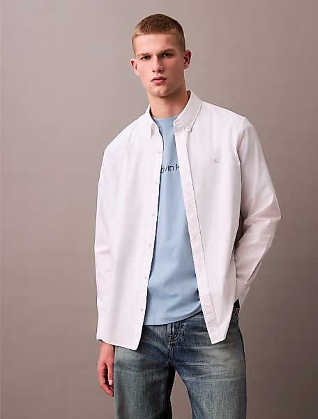 Calvin Klein Jeans Langarmhemd, Button-Down-Kragen, Baumwoll-Stretch günstig online kaufen
