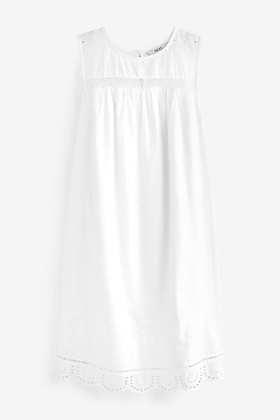 Next Minikleid Ärmelloses Minikleid mit Lochstickerei, günstig online kaufen