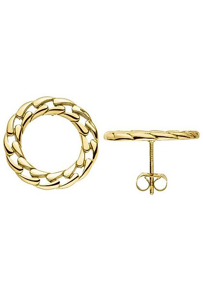 JOBO Paar Ohrstecker Kreis, Edelstahl goldfarben günstig online kaufen