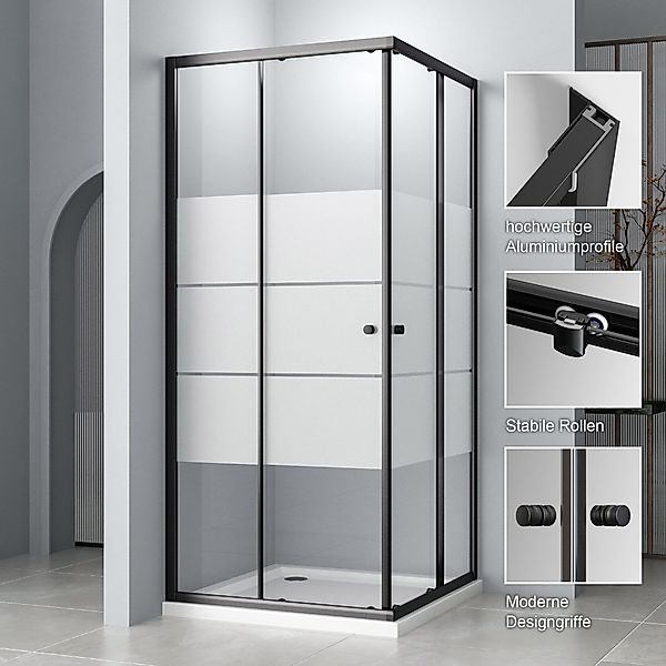 Hopibath Eckdusche milchglas Duschkabine 80x100 100x100 günstig online kaufen