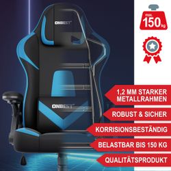 Onbest Gaming-Stuhl ergonomisch mit Lordosenkissen bis günstig online kaufen