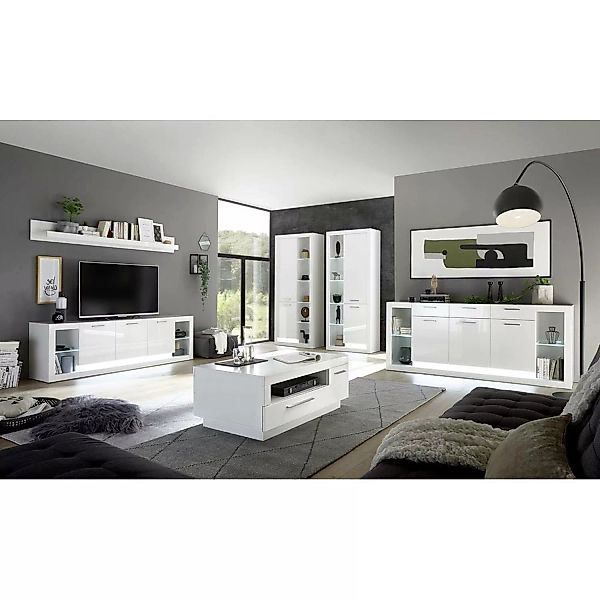 Modernes und zeitloses Wohnwand Set mit Sideboard und Couchtisch MAILAND-61 günstig online kaufen