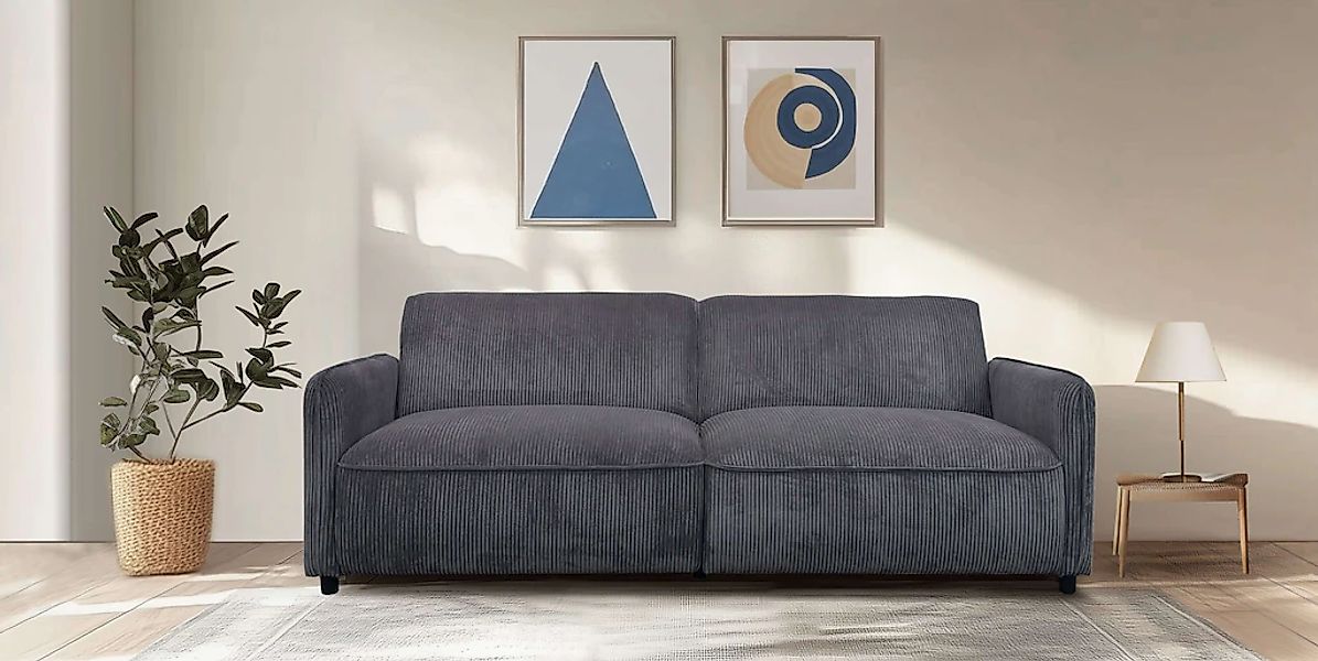 Dorel Home 3-Sitzer "Allie Curved Schlafsofa 209 cm" Bettfunktion (110/190) günstig online kaufen