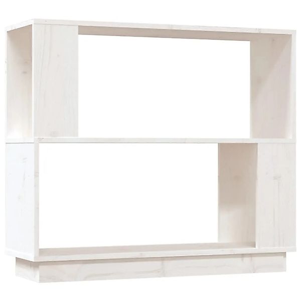 vidaXL Bücherregal/Raumteiler Weiß 80x25x70 cm Massivholz Kiefer 814050 günstig online kaufen