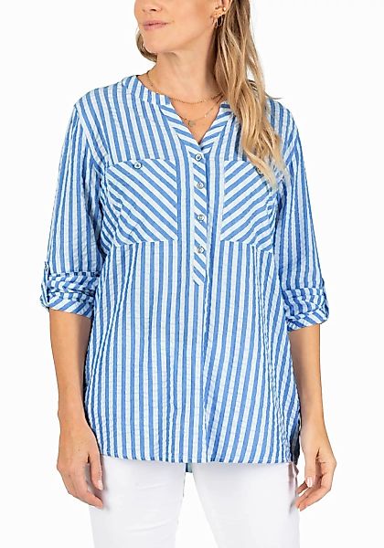 TIMEZONE Damen Bluse STRIPED HENLEY BLOUSE - Regular Fit Gestreift günstig online kaufen