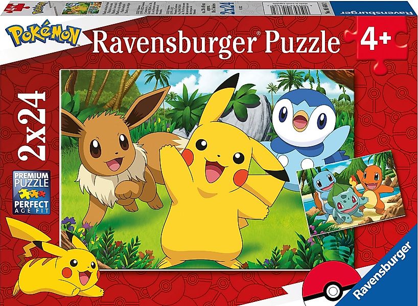 Ravensburger Puzzle Pikachu und seine Freunde, 48 Puzzleteile, 2x24 Teile, günstig online kaufen