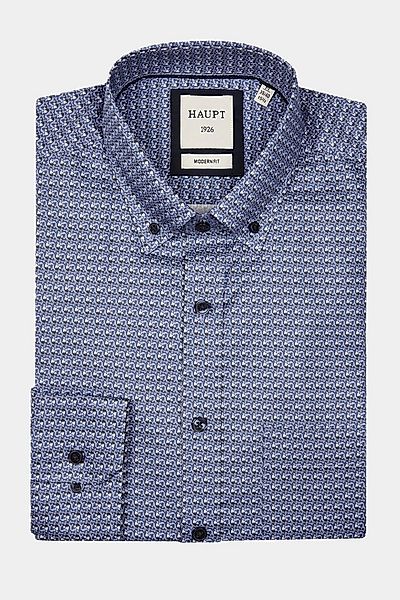 Haupt Langarmhemd Haupt Modern Fit Langarm Herrenhemd mit "Batik" Blue Allo günstig online kaufen