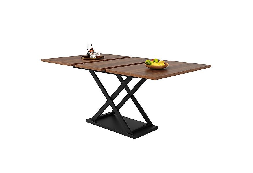 HAUSS SPOLE Esstisch Ausziehbarer Esstisch 120-160×80cm gekreuzte Eisenbein günstig online kaufen