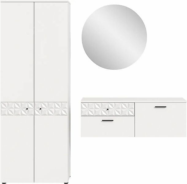 Home affaire Garderoben-Set "VICENZA, 3-tlg., mit foraler Ornamentabsetzung günstig online kaufen