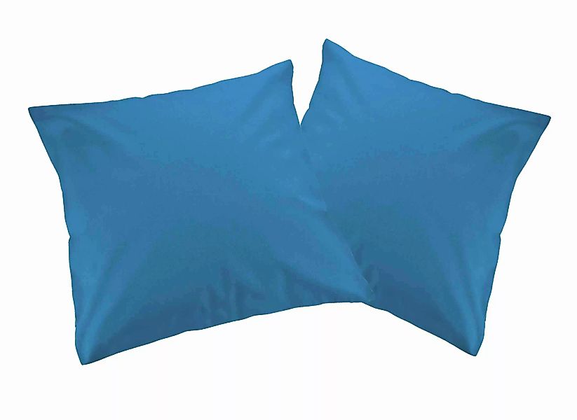 2er Pack MOON-Classic  Kissenbezug Kissenhülle Renforce 100% Baumwolle-blau günstig online kaufen