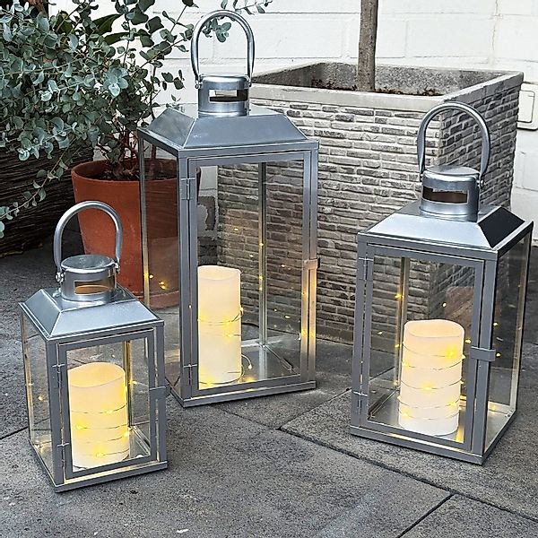 Mojawo Laterne 3er Gartenlaternen Laternen Metall günstig online kaufen