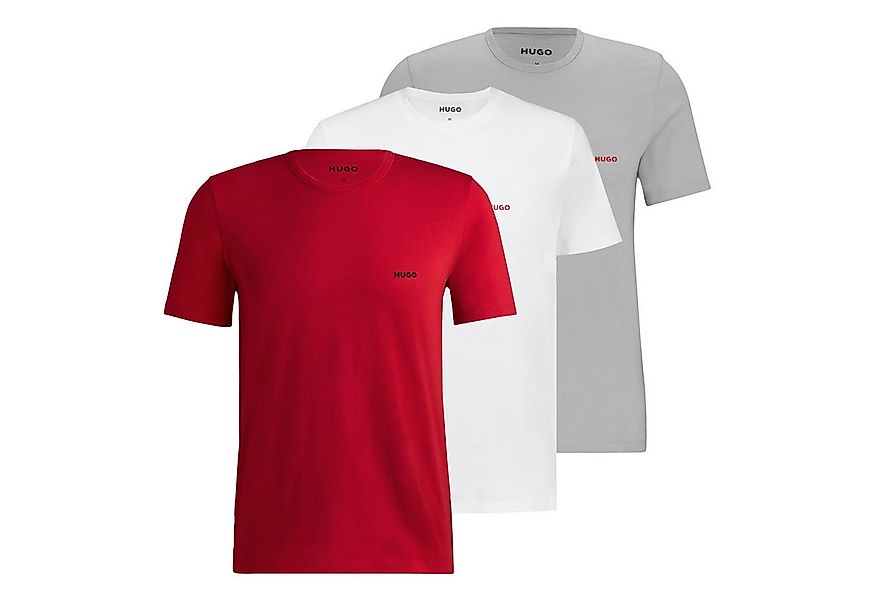 HUGO Unterziehshirt Crew-Neck T-Shirt (3-St., 3 Stück) mit Logo-Print günstig online kaufen
